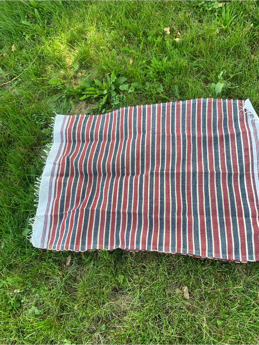New handwoven Striped picnic Blanket cotton - Classic Cozy Style - Picture 7 of 9